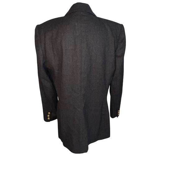 Talbots Women’s Size 12P Gray Wool Gold Button Mid Length Y2K Vintage Blazer USA - Picture 6 of 11